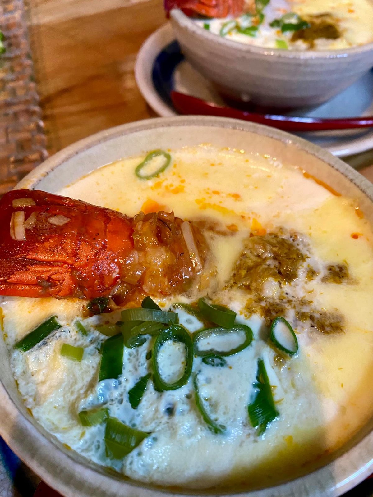 A dish made with ike-jime aged spiny lobster