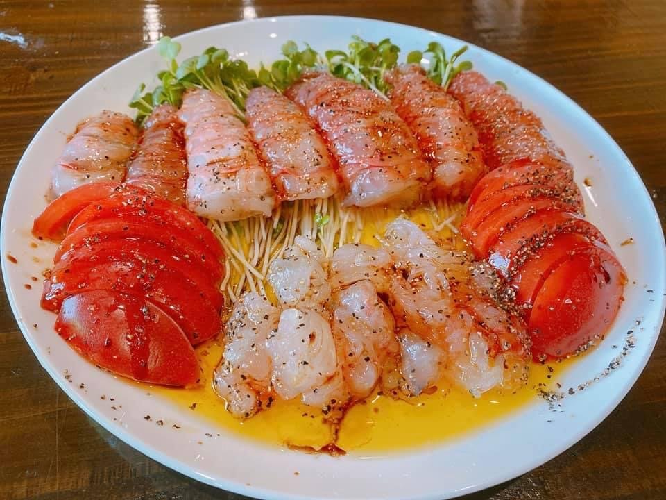 A dish made with ike-jime aged spiny lobster